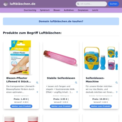 Screenshot luftbläschen.de