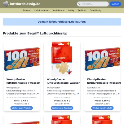 Screenshot luftdurchlässig.de