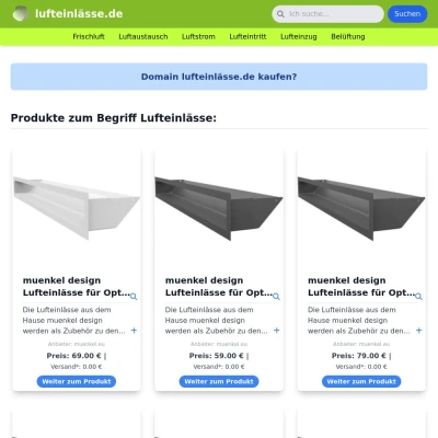 Screenshot lufteinlässe.de