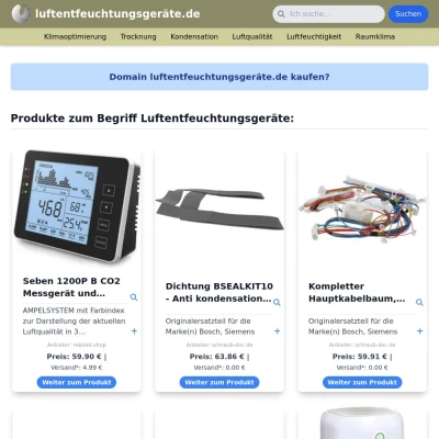 Screenshot luftentfeuchtungsgeräte.de