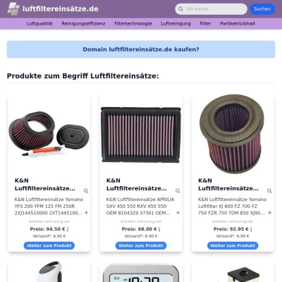 Screenshot luftfiltereinsätze.de