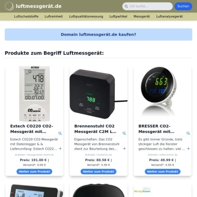 Screenshot luftmessgerät.de