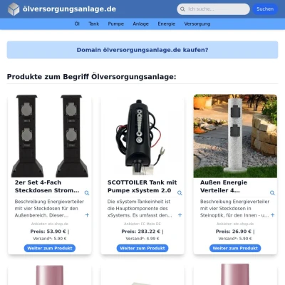 Screenshot ölversorgungsanlage.de