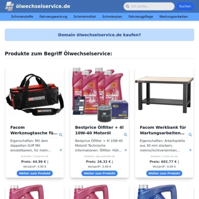 Screenshot ölwechselservice.de