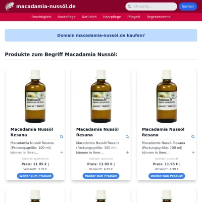 Screenshot macadamia-nussöl.de