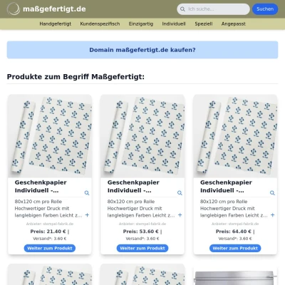 Screenshot maßgefertigt.de