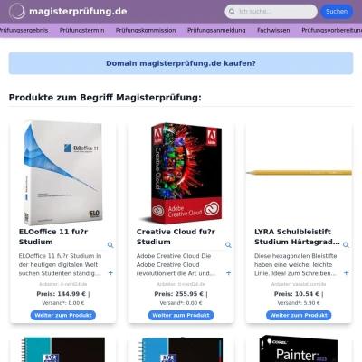 Screenshot magisterprüfung.de