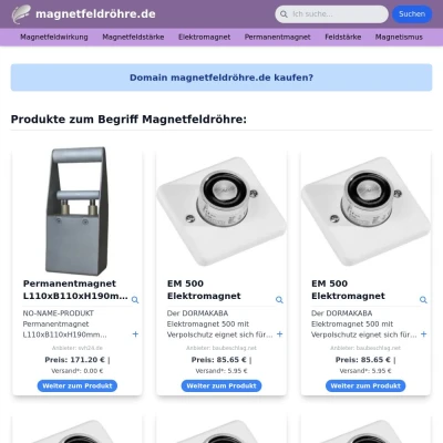 Screenshot magnetfeldröhre.de