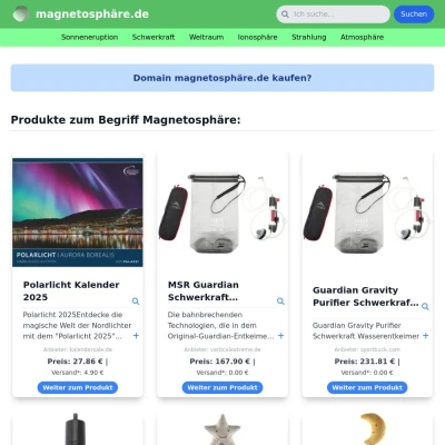 Screenshot magnetosphäre.de