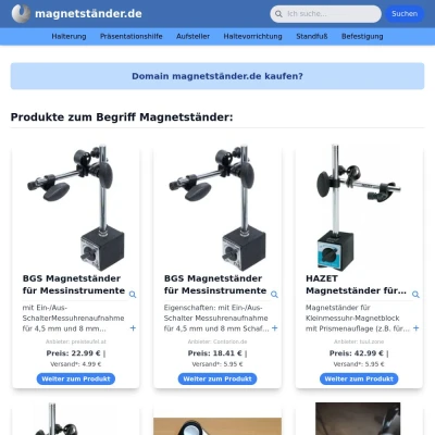 Screenshot magnetständer.de