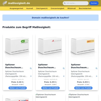 Screenshot maßlosigkeit.de