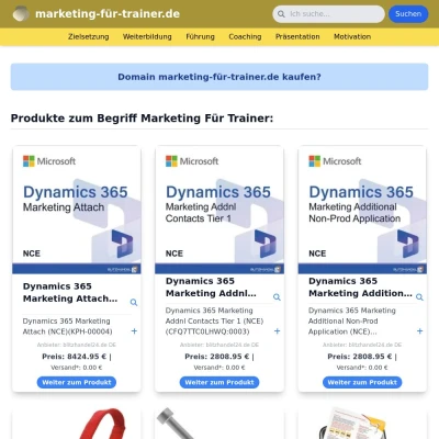 Screenshot marketing-für-trainer.de
