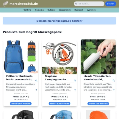 Screenshot marschgepäck.de