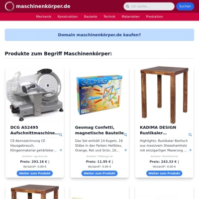 Screenshot maschinenkörper.de