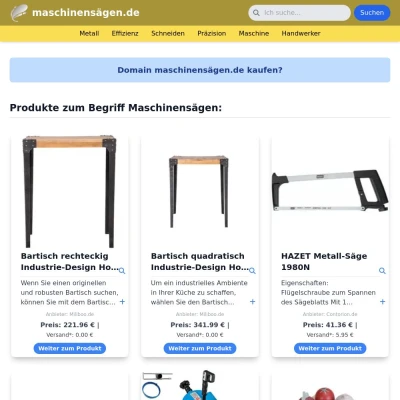 Screenshot maschinensägen.de