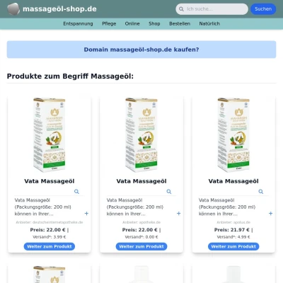 Screenshot massageöl-shop.de