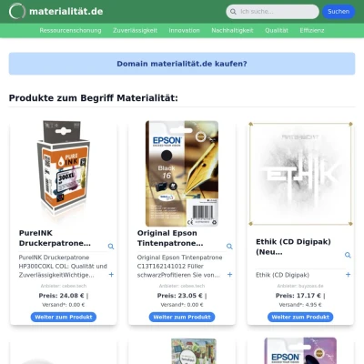 Screenshot materialität.de