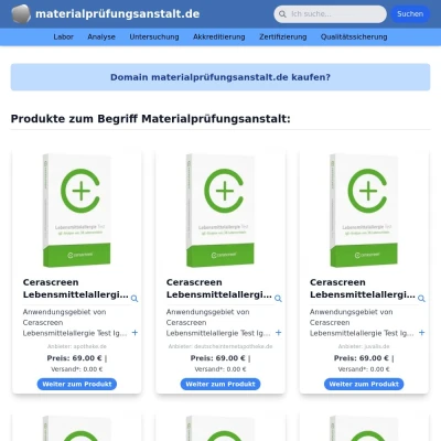 Screenshot materialprüfungsanstalt.de