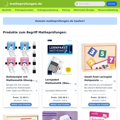 Screenshot matheprüfungen.de