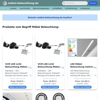 Screenshot möbel-beleuchtung.de