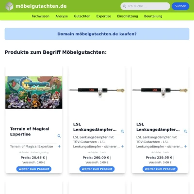 Screenshot möbelgutachten.de