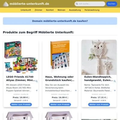 Screenshot möblierte-unterkunft.de