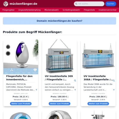 Screenshot mückenfänger.de