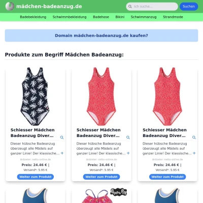 Screenshot mädchen-badeanzug.de