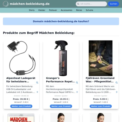 Screenshot mädchen-bekleidung.de