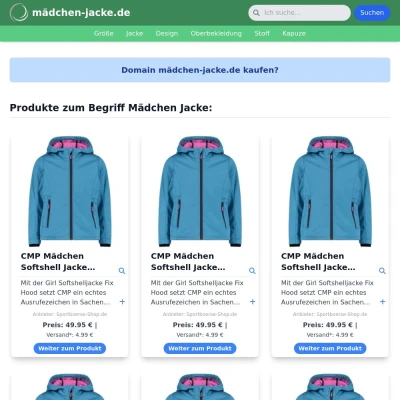 Screenshot mädchen-jacke.de