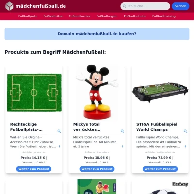 Screenshot mädchenfußball.de