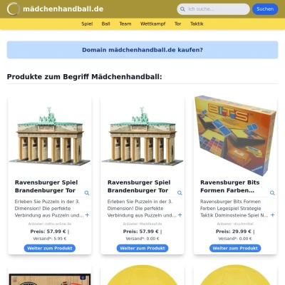 Screenshot mädchenhandball.de