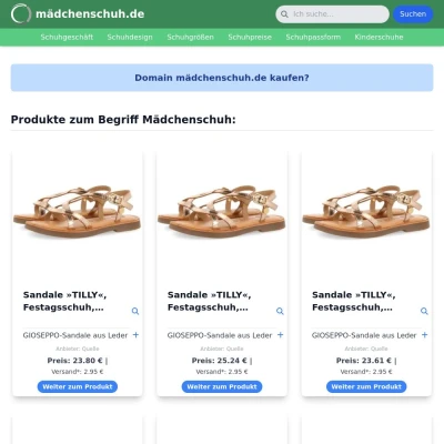 Screenshot mädchenschuh.de