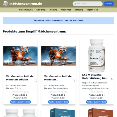 Screenshot mädchenzentrum.de