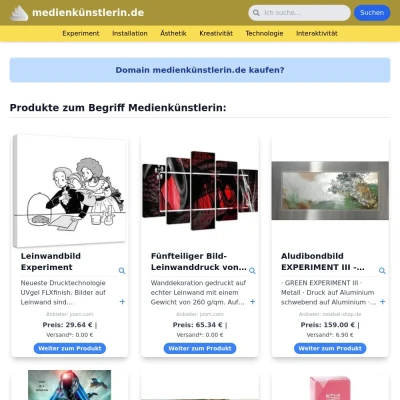 Screenshot medienkünstlerin.de