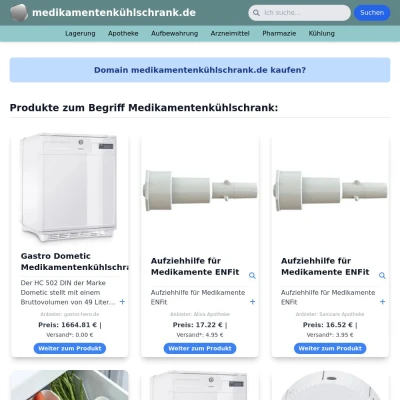 Screenshot medikamentenkühlschrank.de