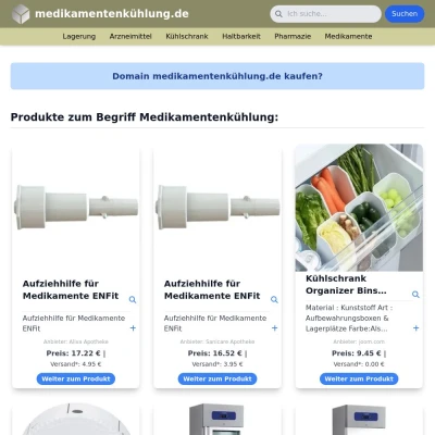 Screenshot medikamentenkühlung.de