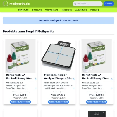 Screenshot meßgerät.de
