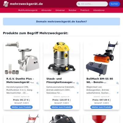 Screenshot mehrzweckgerät.de