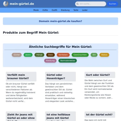 Screenshot mein-gürtel.de