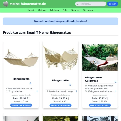 Screenshot meine-hängematte.de