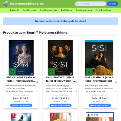 Screenshot meistererzählung.de