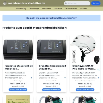 Screenshot membrandruckbehälter.de