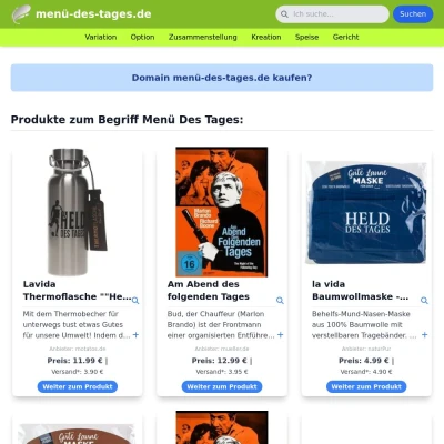 Screenshot menü-des-tages.de
