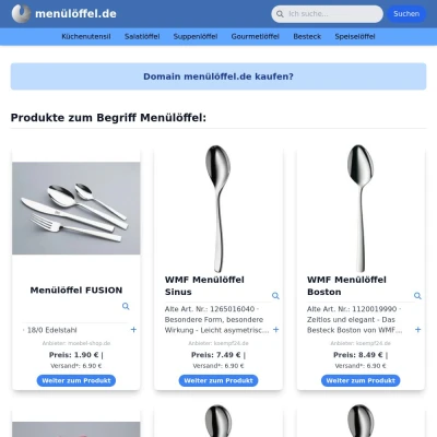 Screenshot menülöffel.de