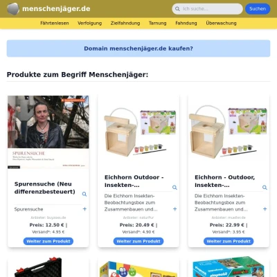 Screenshot menschenjäger.de