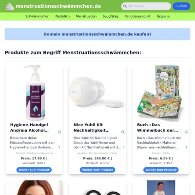 Screenshot menstruationsschwämmchen.de