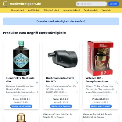 Screenshot merkwürdigkeit.de