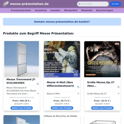 Screenshot messe-präsentation.de