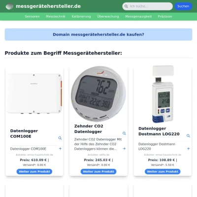 Screenshot messgerätehersteller.de